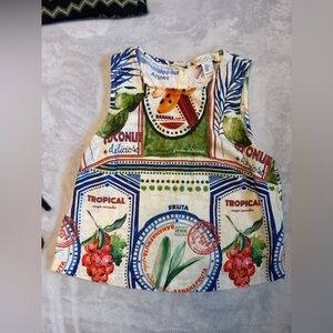 Rachel Zoe Multicolor Tropical Print Top